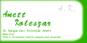 anett koleszar business card
